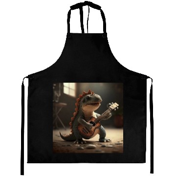 Discover Mini dino cute music guitar acoustic concert Aprons