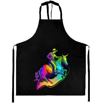 Discover bull cowboy rainbow 2 Aprons
