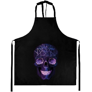 Discover Purple Violet Geometric Design Skull Aprons
