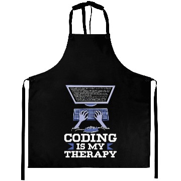 Discover Coding Is My Therapy Coder Code Programmer Aprons