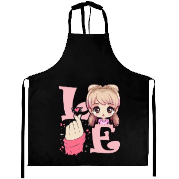 Discover Love Saranghae Finger Heart Korean Anime Chibi Kpo Aprons