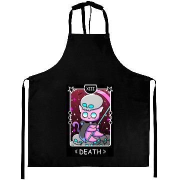 Discover Kawaii Pastel Goth Tarot Card Death Grim Reaper Cu Aprons