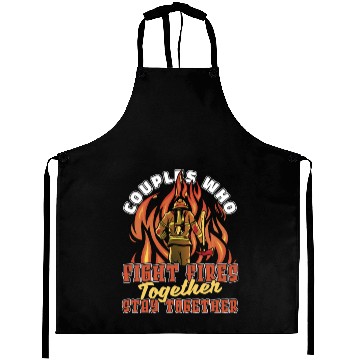 Discover Firefighter Thin Red Line Couple Aprons