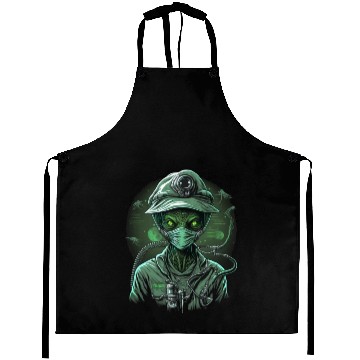 Discover Alien Nurse Stethoscope Syringe UFO Aprons