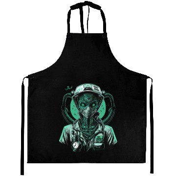 Discover Alien Nurse Stethoscope Syringe UFO Aprons