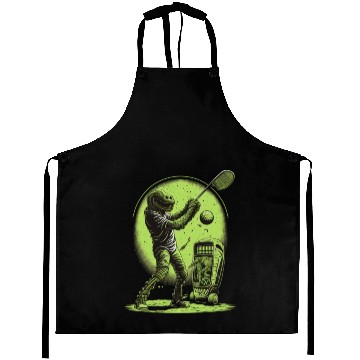 Discover Alien Playing Golf Golfer UFO Extraterrestrial Aprons