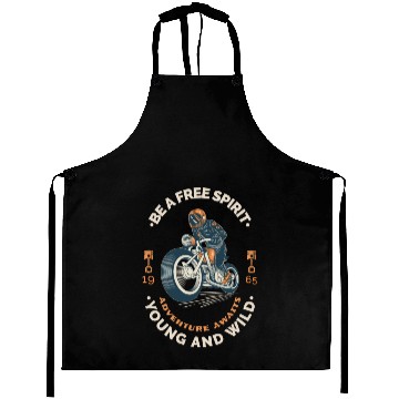 Discover Adventure Awaits Motorcycle Wild Aprons