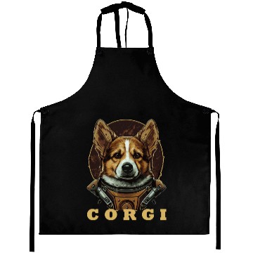 Discover Astronaut Corgi Space Astronomy Galaxy Lover Funny Aprons