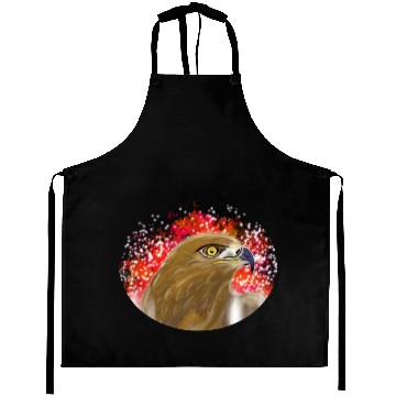 Discover Majestic Eagle with Fiery Background Aprons