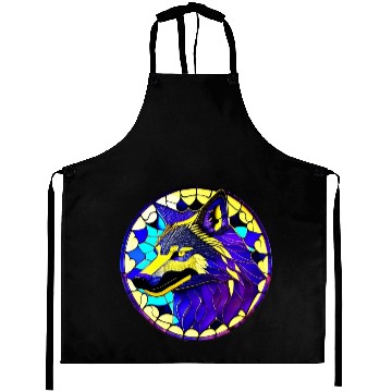 Discover Moonlit Majesty The Art of Stained Glass Wolves Aprons