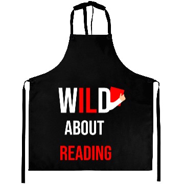 Discover Wild about reading dr teacher red and white stripe Aprons