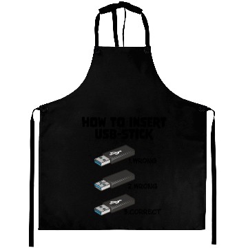Discover How To Insert USB Stick Funny Programmer Meme Aprons