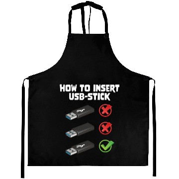Discover How To Insert USB Stick Funny Programmer Meme Aprons