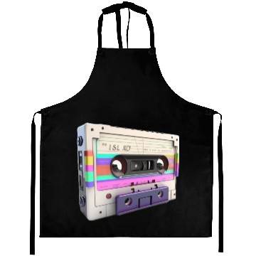 Discover 80s Music Cassette Tape : 3D, Neon, 80s songs Aprons