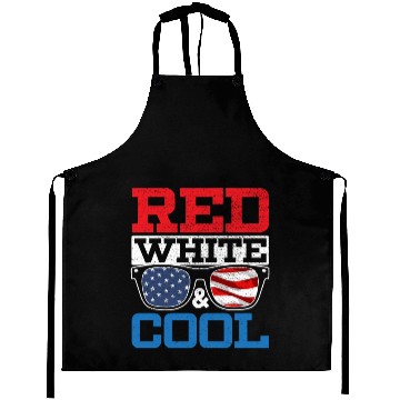 Discover Red White And Cool America USA Flag 4th Of July Aprons