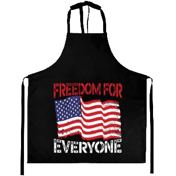 Discover Freedom For Everyone America USA Flag 4th Of July Aprons