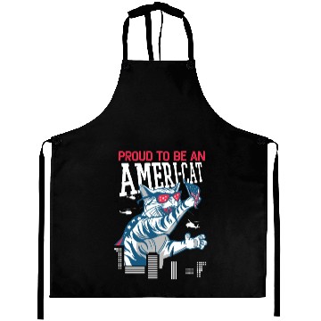 Discover Proud To Be An Ameri-cat America 4th Of July Aprons