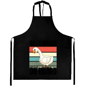 Discover silly goose on board Aprons