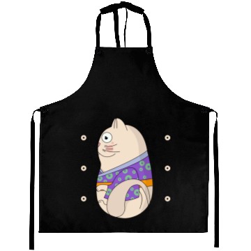 Discover Cute Japanese Cat Side View Open Eyes Aprons