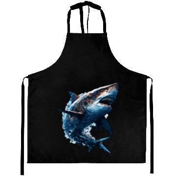 Discover Geometric Shark Head Abstract Polygonal Wild Anima Aprons