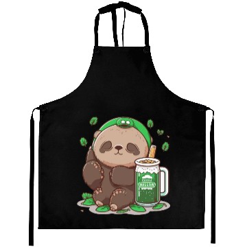 Discover Sloth drinking beer sloth wear irish sunglass Aprons