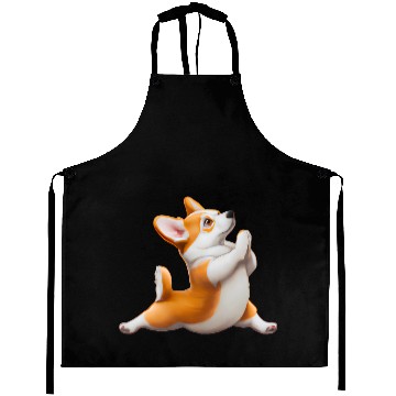Discover Corgi dog in yoga pose Aprons