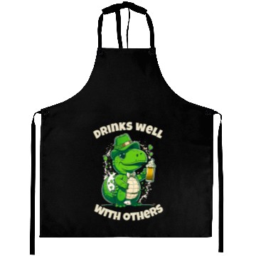 Discover Drinks well with others st patrick's day Dinosaur Aprons