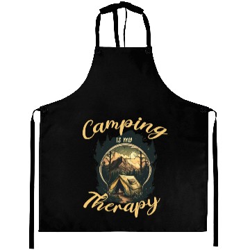 Discover camping is my therapy Aprons