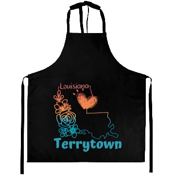 Discover I love my home town Terrytown Louisiana Aprons