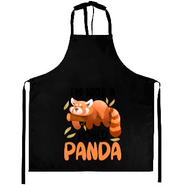 Discover Red Panda Bored Cute Animal Lazy Animal Lover Aprons