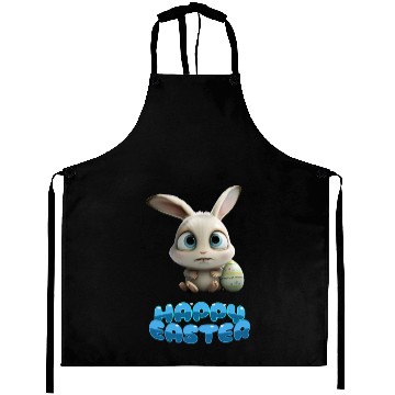 Discover Funny Cute Happy Easter Bunny Aprons