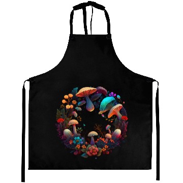 Discover psychedelic art trippy patterns mushroom Aprons