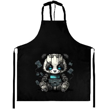 Discover Cute cyber panda Aprons