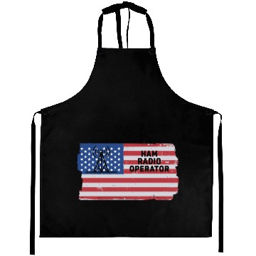 Discover Ham Radio Operator US Flag Aprons