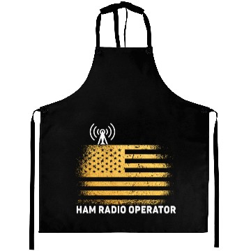 Discover Ham Radio Operator US Flag Aprons