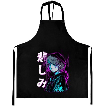 Discover Sad Emo Anime Japanese Aesthetic Vaporwave Aprons