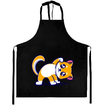 Discover Cute dog cartoon icon illustration gift Aprons