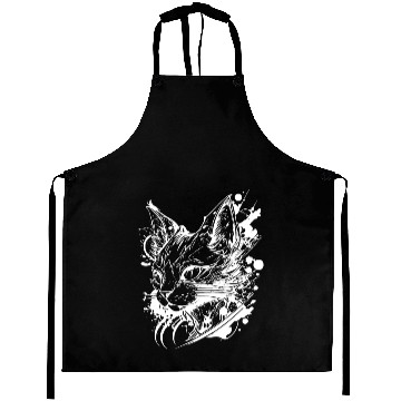 Discover Space Cat In Vintage Tattoo Style Aprons