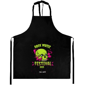 Discover Skull Givin' Raspberry Dk , Rock music Aprons