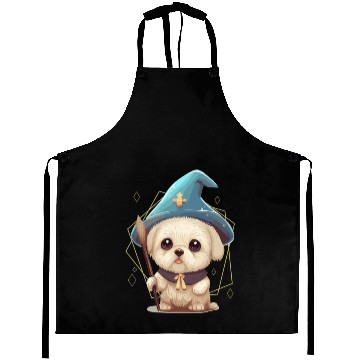 Discover Cute Wizard Dog Roleplaying Dice Nerdy RPG Tableto Aprons