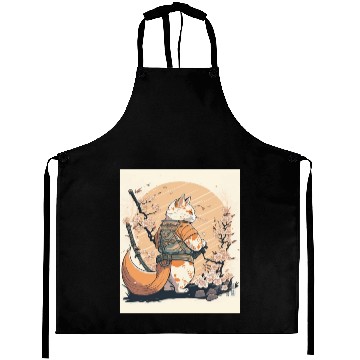 Discover samurai katana cat vintage Aprons
