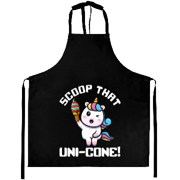 Discover Rainbow Cute Unicorn Ice Cream Lover Mythical Aprons
