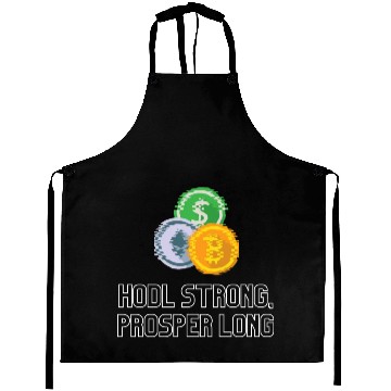 Discover HODL strong, prosper long Aprons