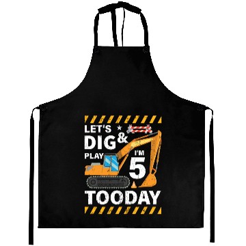 Discover Birthday Boy 5 Construction 5th Birthday Excavator Aprons