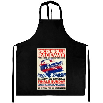 Discover Vintage Hot Rod Classic Drag Racing Poster Aprons