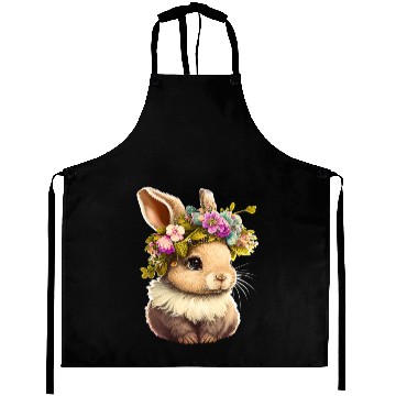 Discover Easter Bunny Rabbit Women Happy Bunny Flower Grap Aprons
