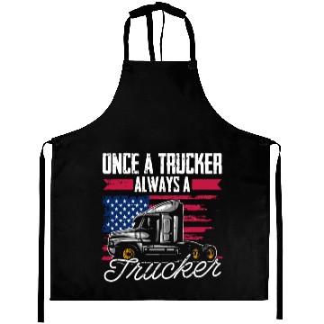Discover Truck Driver Us Flag Old Man Trucker Aprons