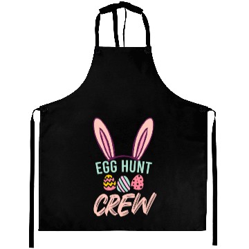 Discover Egg Hunt Crew Funny Easter Day Aprons