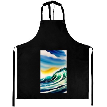 Discover Ocean Waves Painting Design Aprons