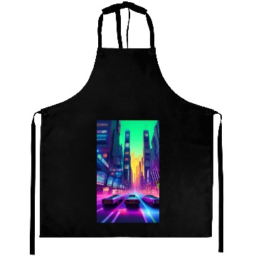 Discover Future City Cyber Cyberpunk Scifi Design Aprons